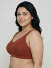 Zivame True Curv Double Layered Non Wired Full Coverage Super Support Bra - Burnt Brick — thumbnail 4